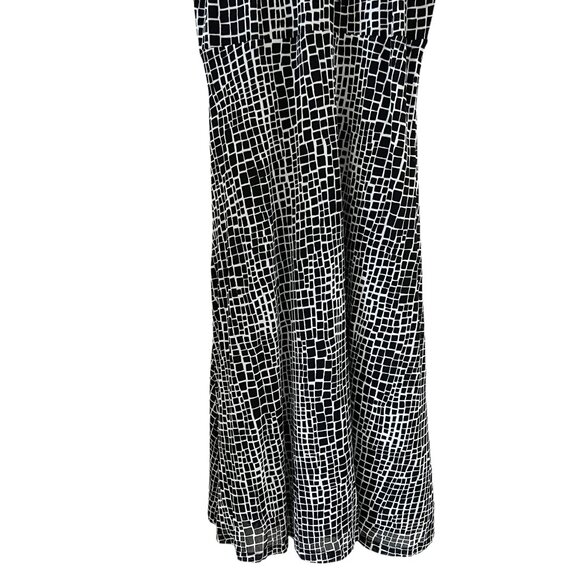 Kenneth Cole Reaction NEW Black & White Tribal Print Midi Dress Size L - Picture 11 of 15